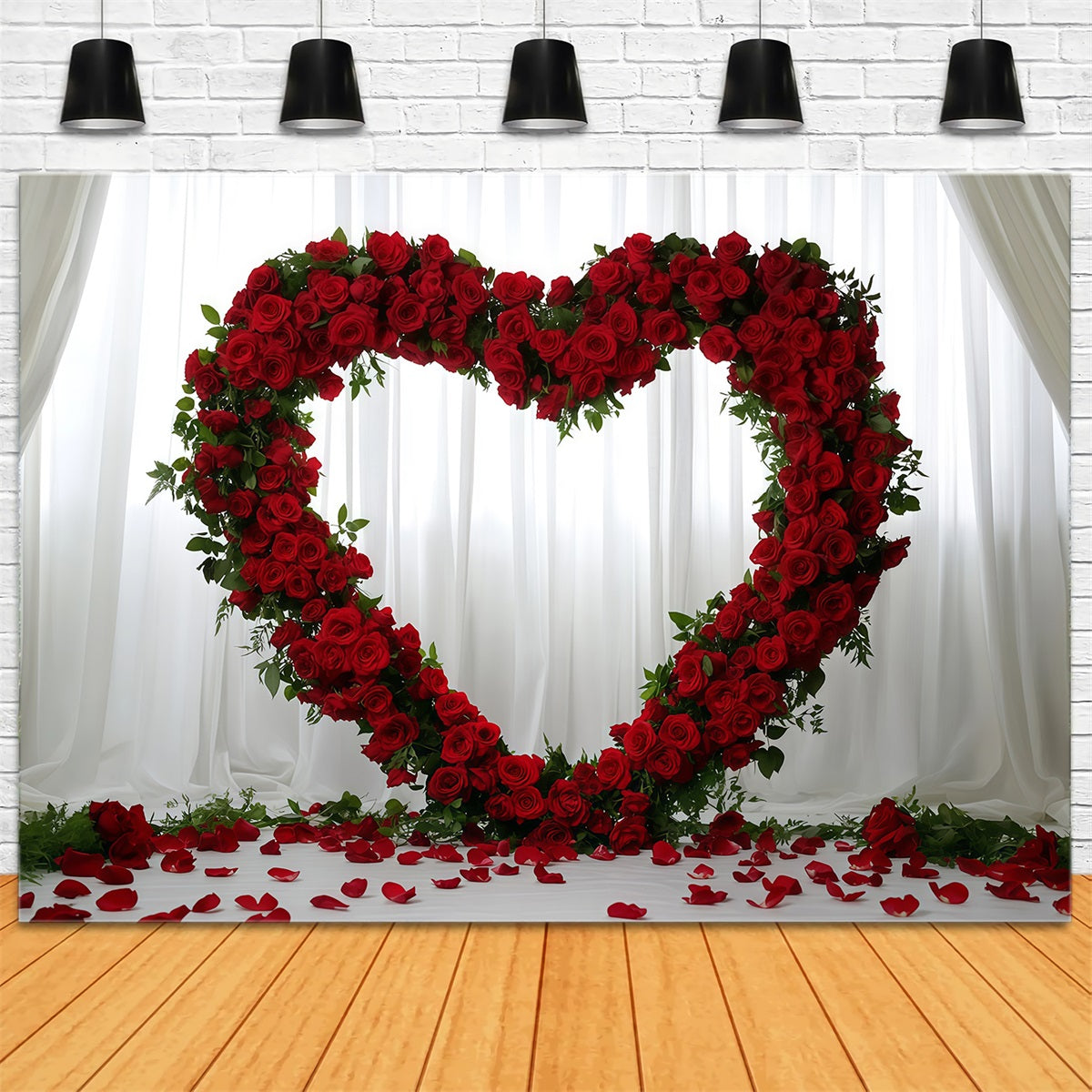 Valentine's Day Hearts Backdrop Rose Flower Love Heart Valentines Backdrop MRR11-114