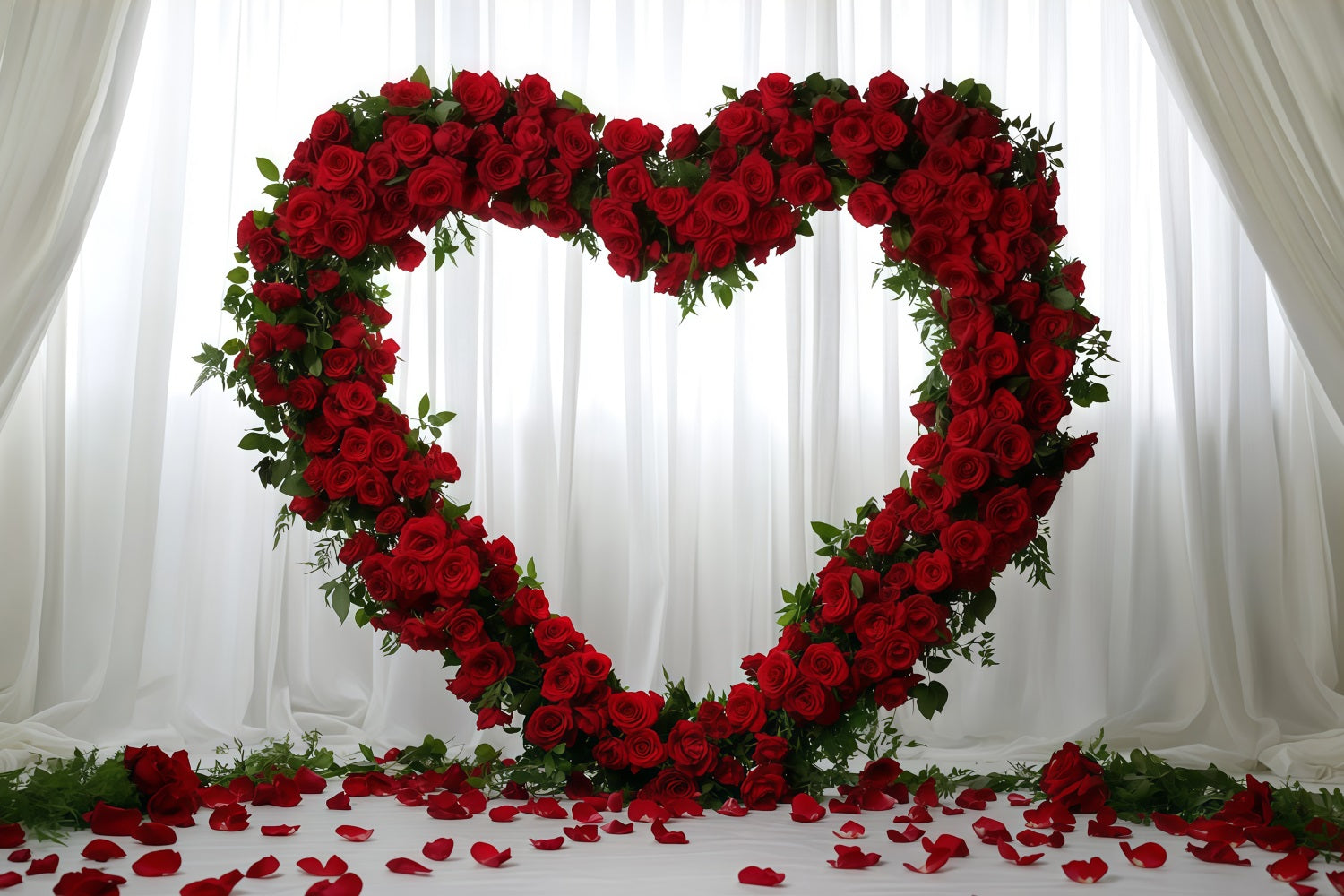 Valentine's Day Hearts Backdrop Rose Flower Love Heart Valentines Backdrop MRR11-114