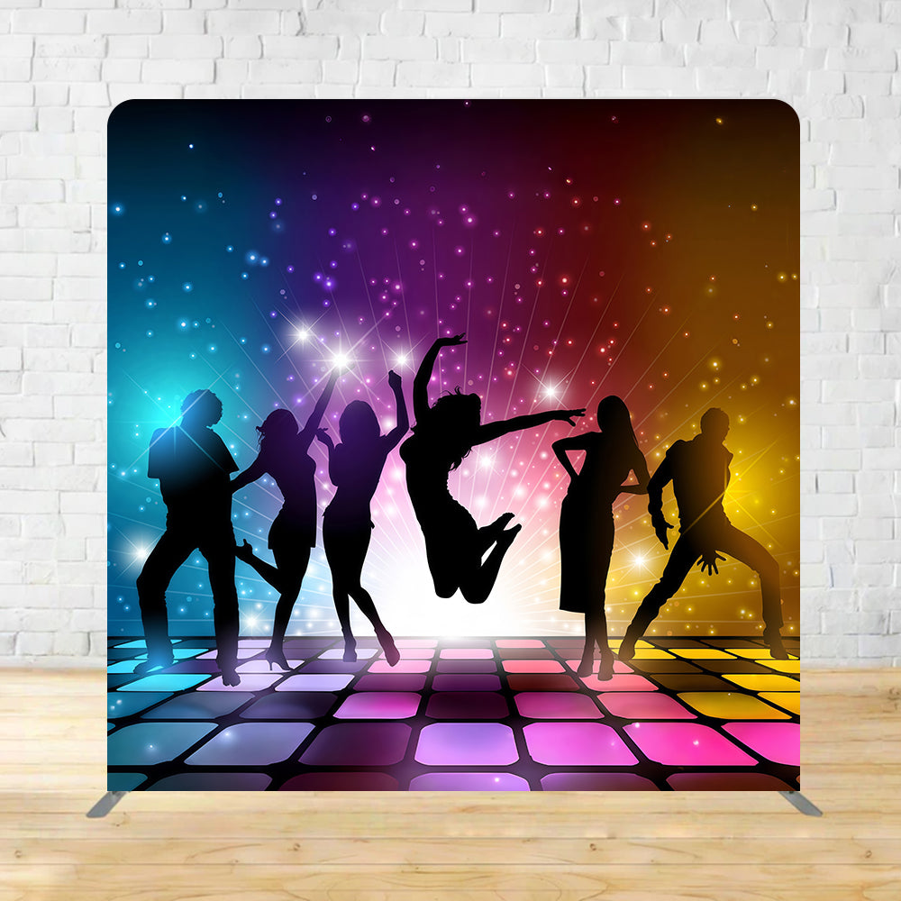 Square Backdrops Disco Silhouettes Dance Party Backdrop MRR11-25