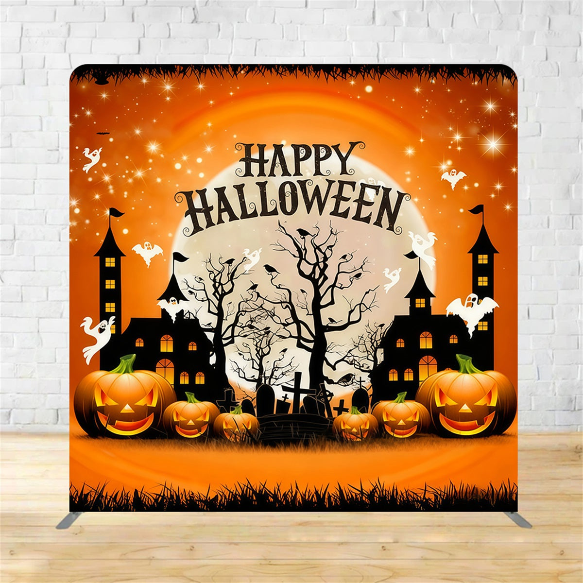 Square Backdrop Cover Haunted House Halloween Party Backdrop MRR11-33