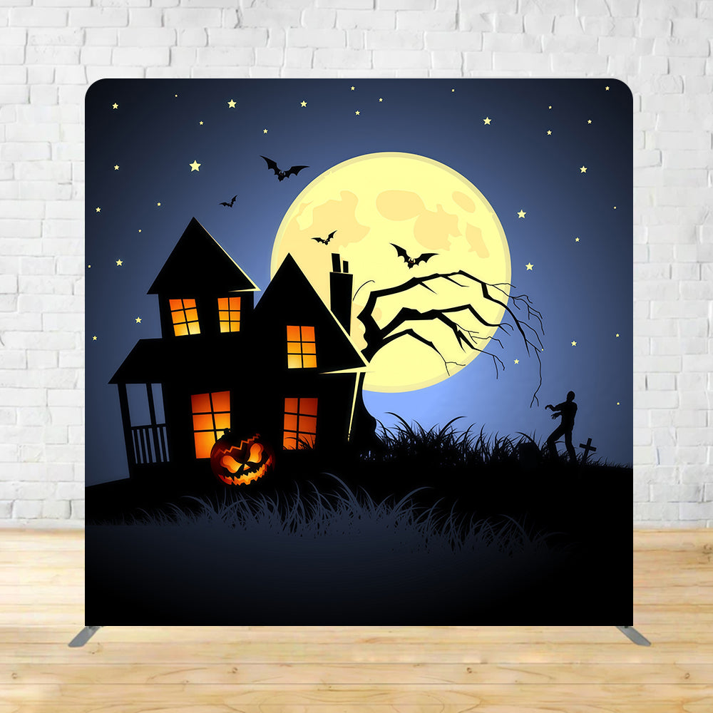 Square Backdrops Spooky Moonlit Night Halloween Backdrop MRR11-34
