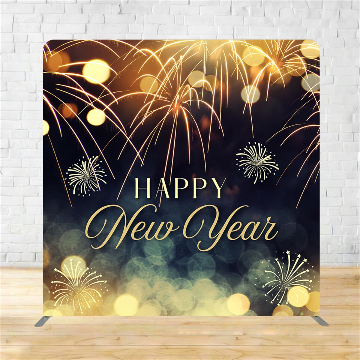 Tension Fabric Backdrop Golden Fireworks Happy New Year Backdrop MRR11-37