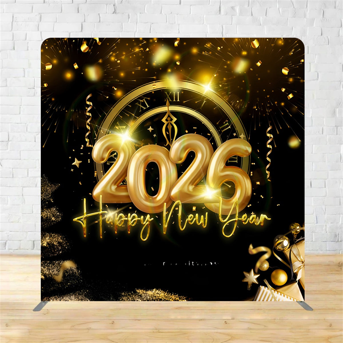 Tension Backdrop 2026 Celebration Clock New Year Backdrop MRR11-38