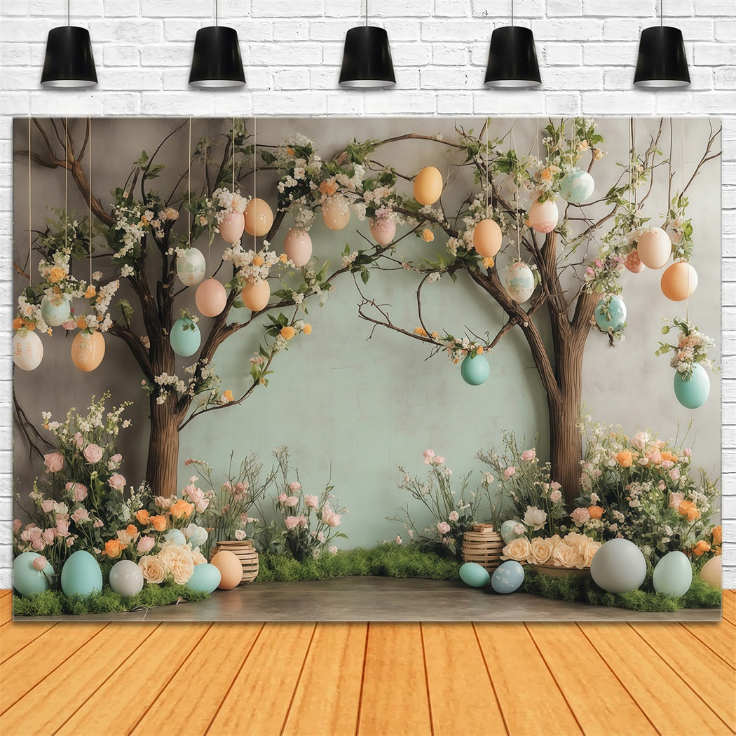 Easter Egg Hunt Backdrop Spring Blossom Egg Garden Easter Backdrop MRR11-77