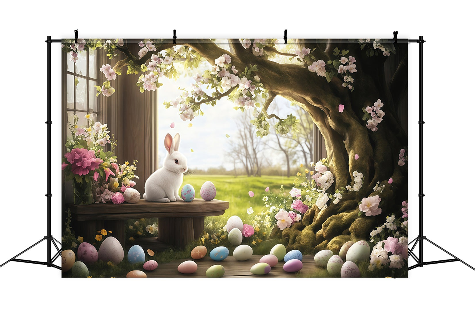 Easter Photography Backdrops Woodland Bunny Meadow Easter Egg Backdrop MRR11-78