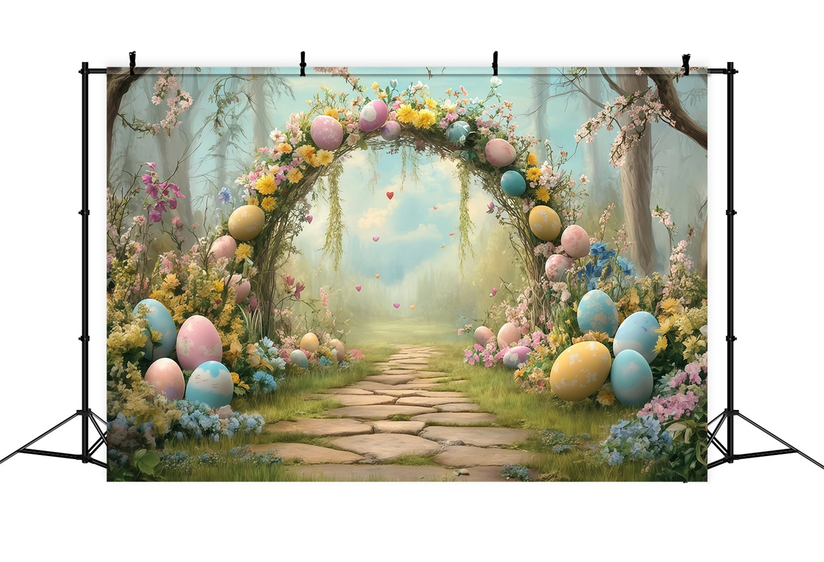 Easter Photo Backdrop Forest Tent Bunny Setup Easter Backdrop Ideas MRR11-84