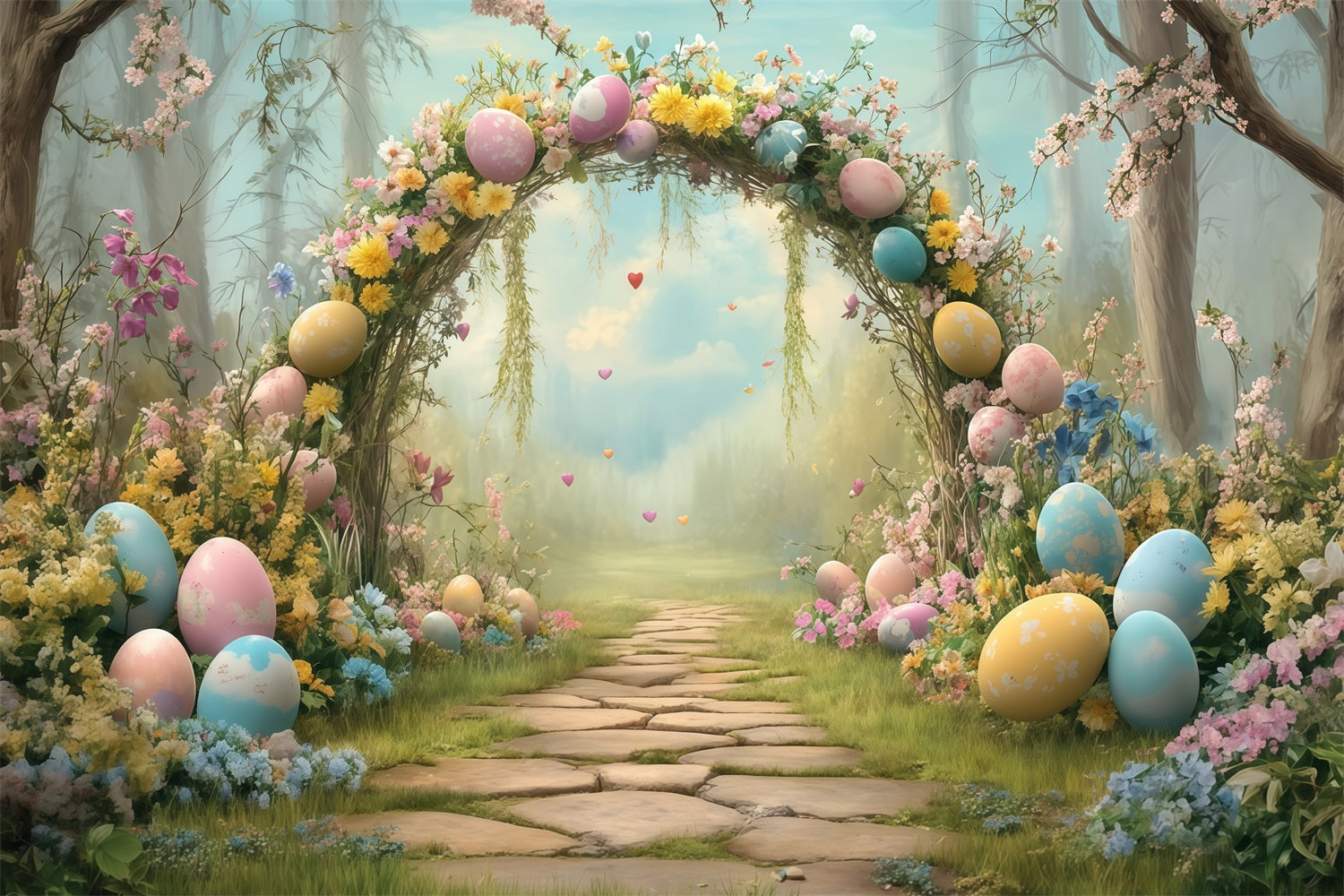 Easter Photo Backdrop Forest Tent Bunny Setup Easter Backdrop Ideas MRR11-84