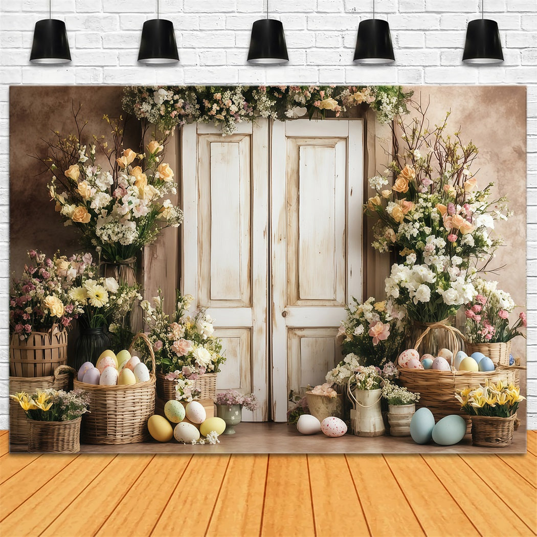 Easter Backdrop Ideas Blooming Mantel Bunny Display Easter Backdrop MRR11-86