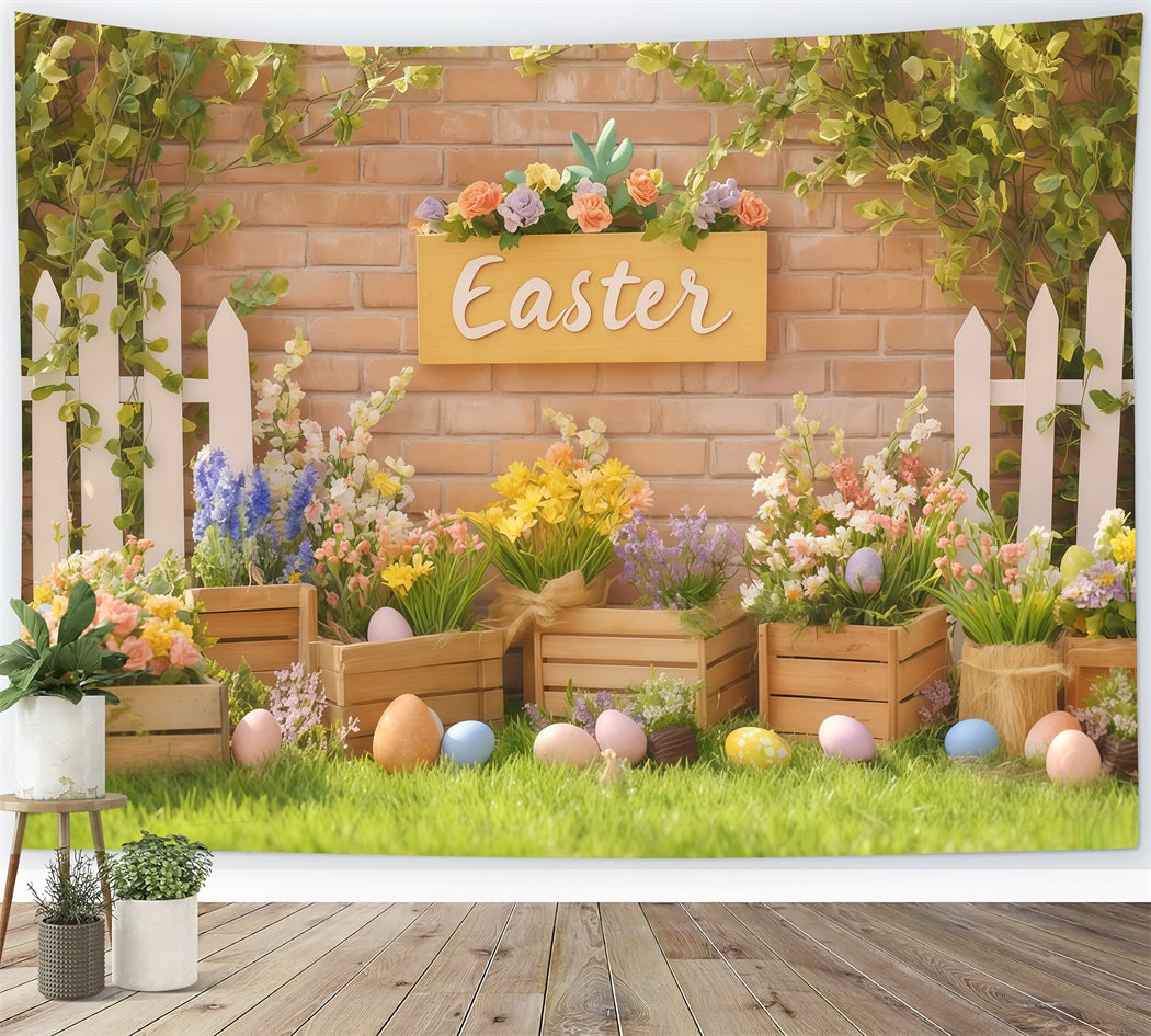 Easter Egg Backdrop Bright Spring Bunny Porch Easter Backdrop Ideas MRR11-94