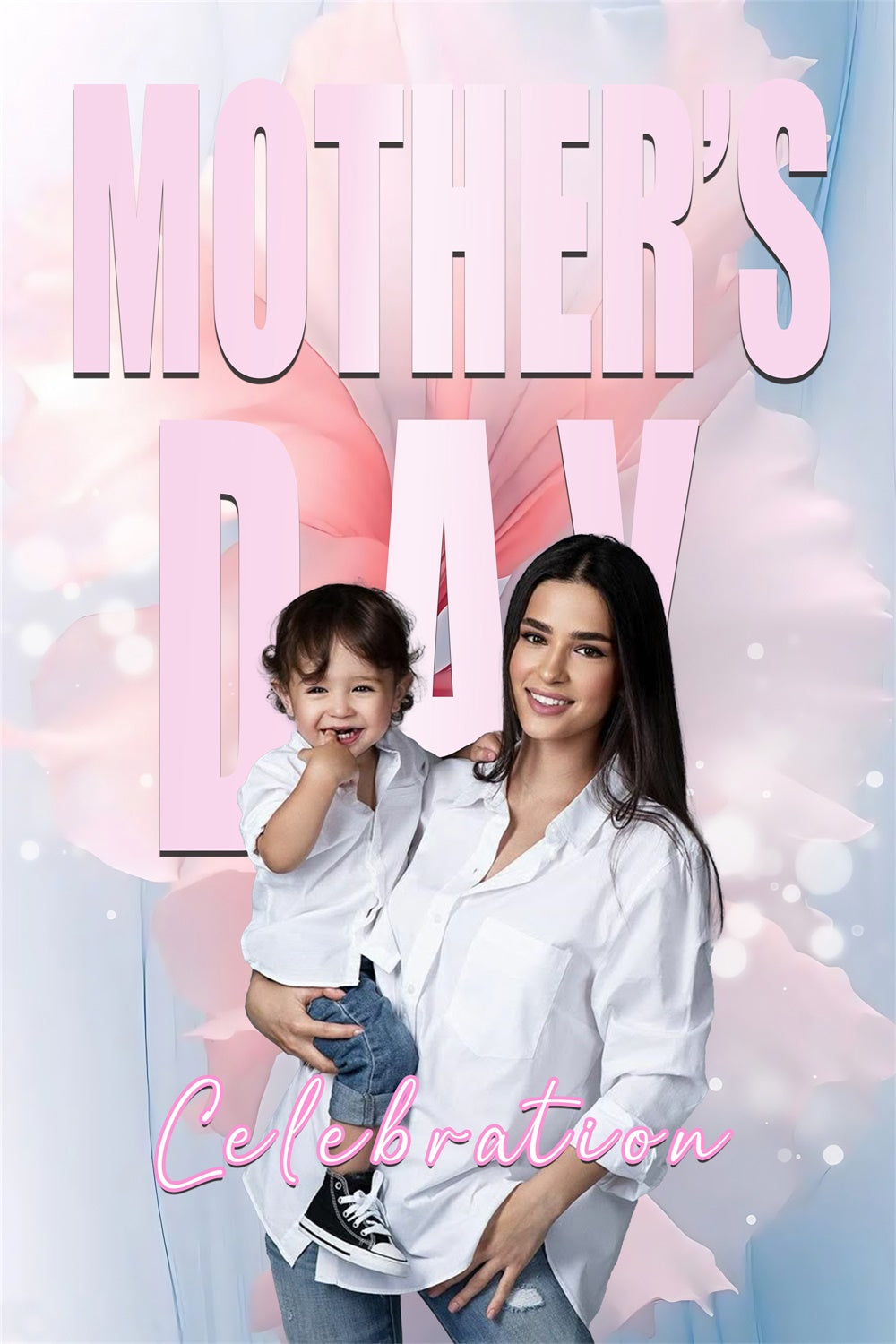 Mother's Day Photography Backdrops Modern Floral Celebration Custom Backdrop MRR3-111