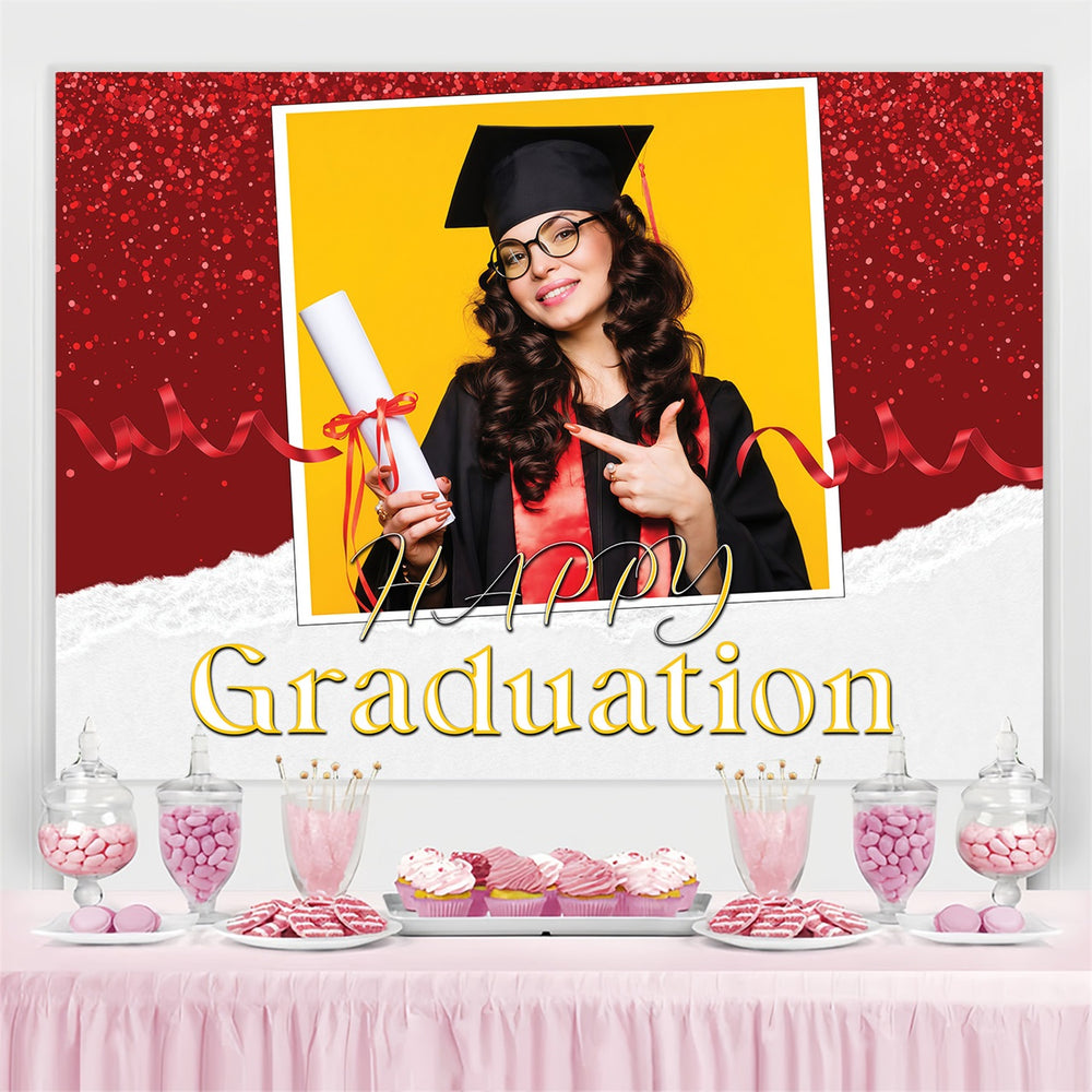 Graduation Backdrop Ideas Sparkle Red Personalized Party Graduation Ba