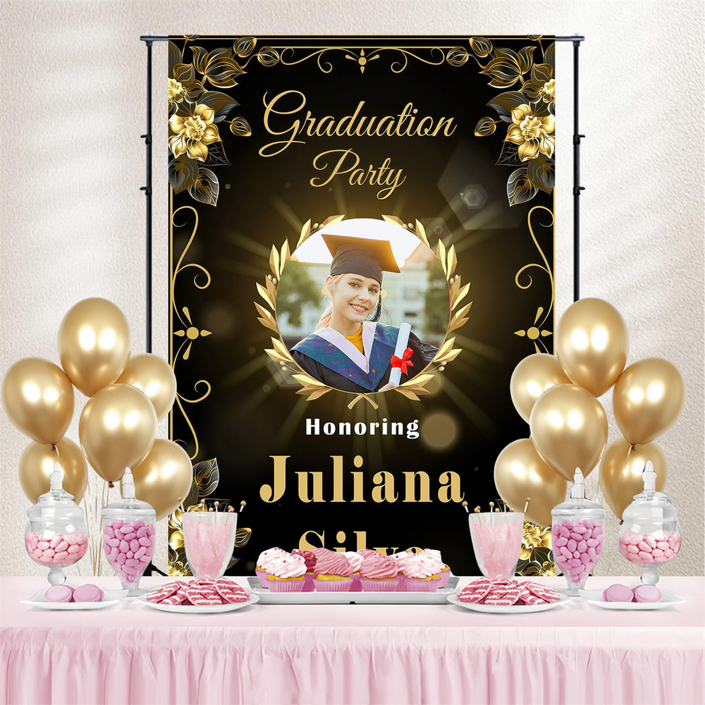Graduation Backdrops Floral Frame Custom Party Graduation Backdrop MRR