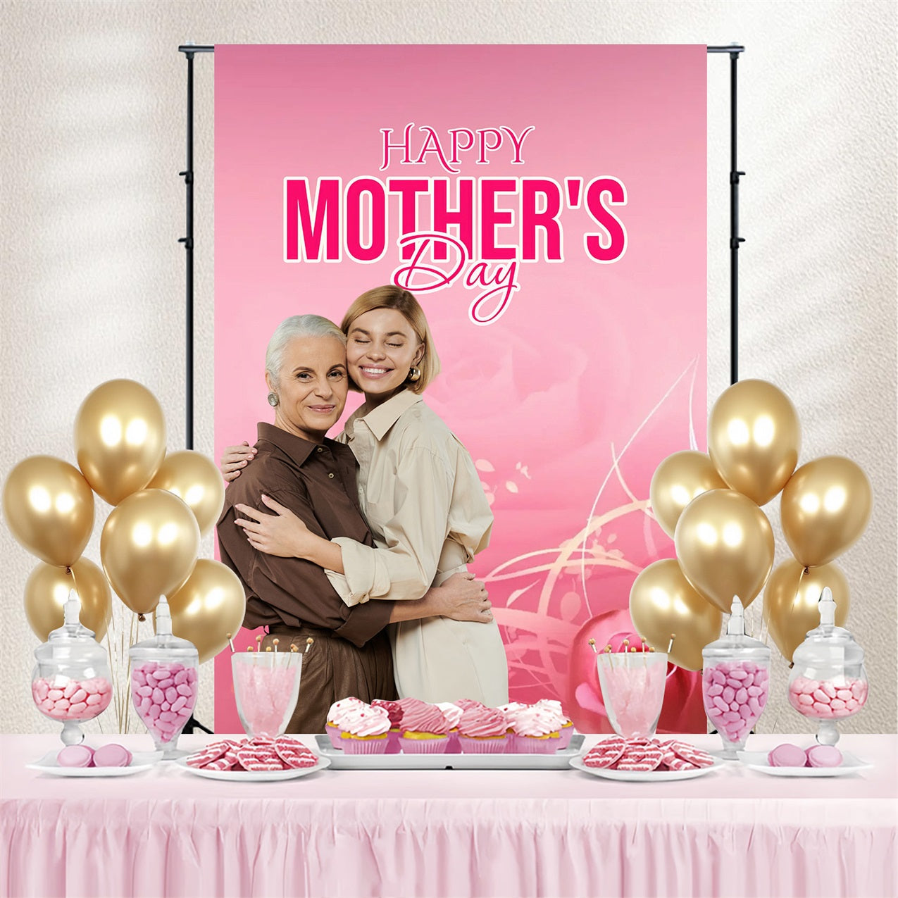 Backdrop For Mothers Day Classic Rose Celebration Personalised Backdrop MRR3-71