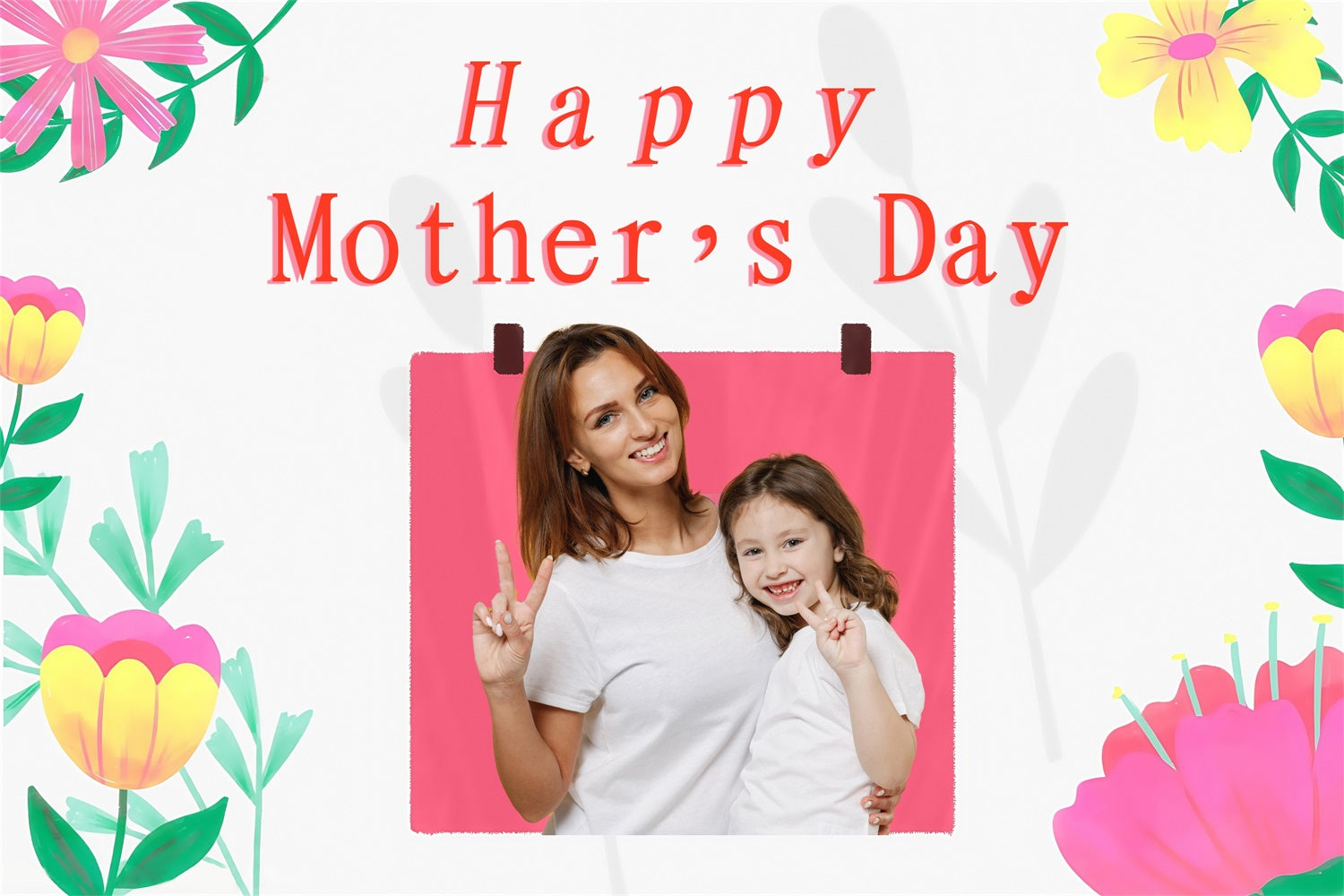 Mothers Day Picture Backdrop Cheerful Floral Art Custom Backdrop MRR3-86