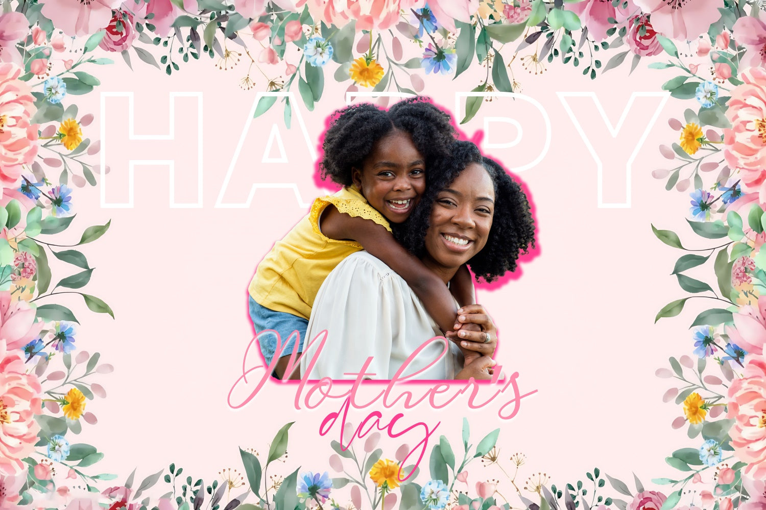 Mothers Day Backdrops Pastel Blooms Celebration Custom Backdrop MRR3-89