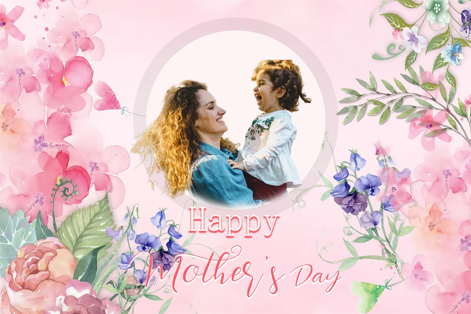 Backdrops For Mother's Day Dreamy Floral Hug Customized Backdrop MRR3-96