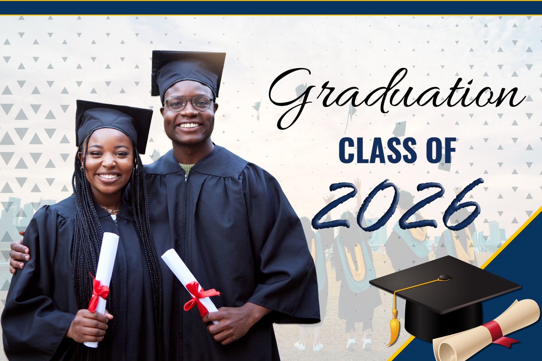 Custom Graduation Photo Backdrop Modern Clean Graduation Party Backdrop MRR4-14