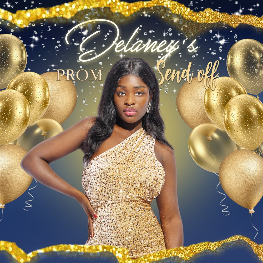 Prom Backdrop Luxurious Gold Balloon Personalized Graduation Party Backdrop MRR5-19