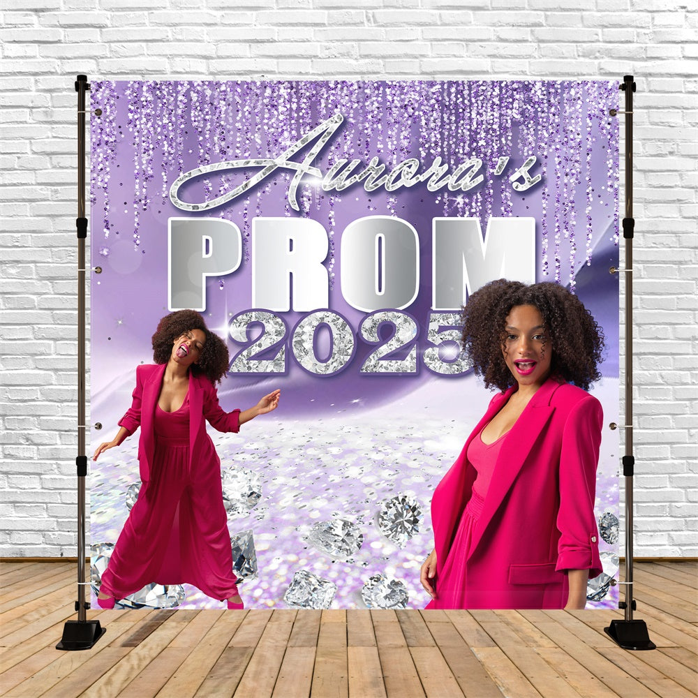 Prom Backdrop Ideas Purple Sparkle Custom Graduation Party Backdrop MR