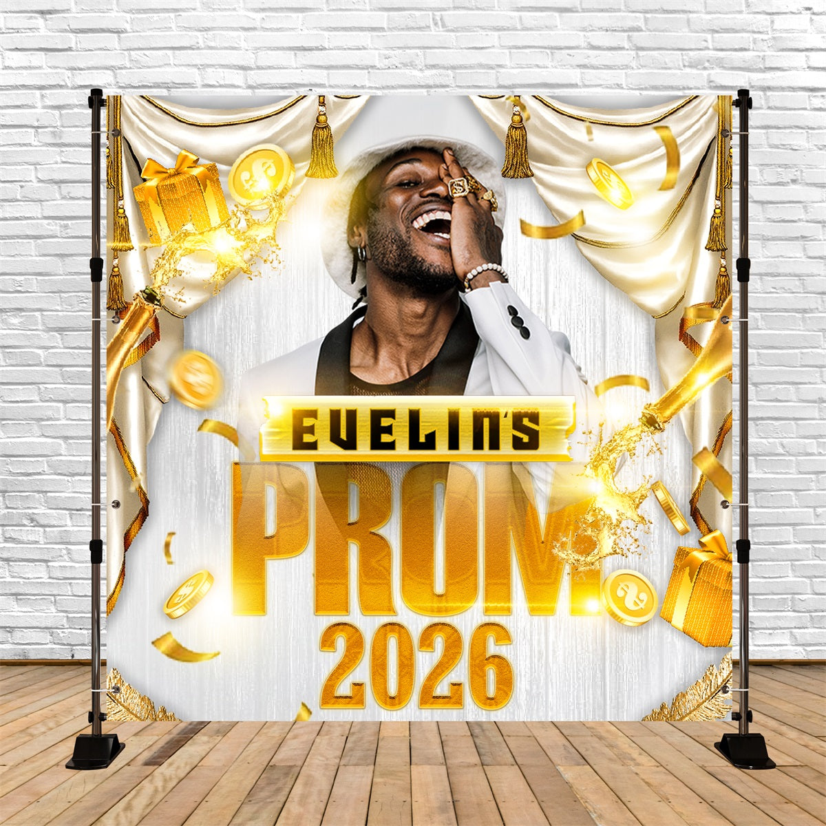 Prom Backdrops  Luxury Curtain Personalized Graduation Party Backdrop MRR5-27