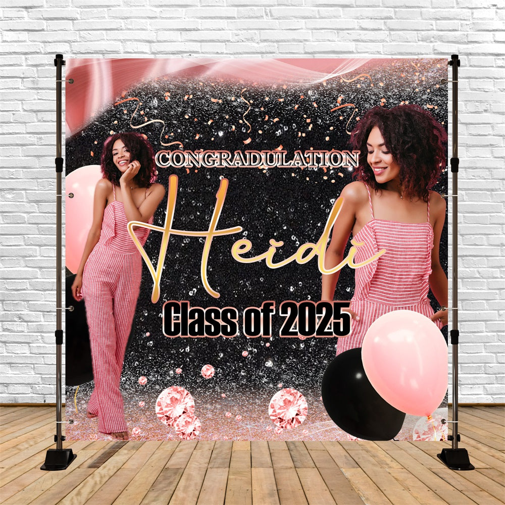 Customized Graduation Backdrop Diamond Confetti Graduation Party Backdrop MRR5-31