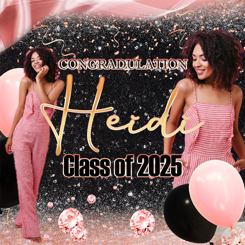 Customized Graduation Backdrop Diamond Confetti Graduation Party Backdrop MRR5-31