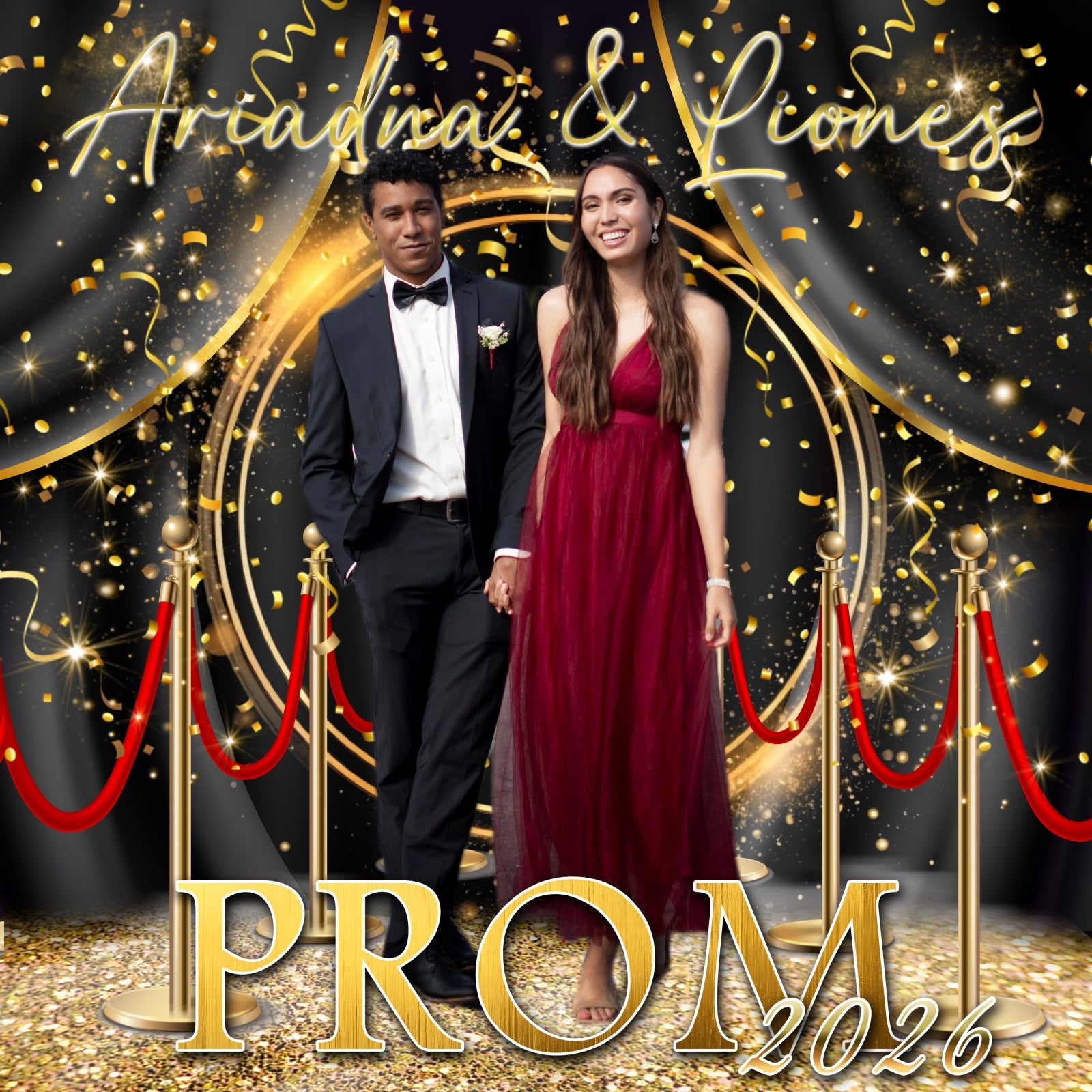 Prom Photo Backdrop Luxury Golden Stage Custom Graduation Party Backdrop MRR5-34