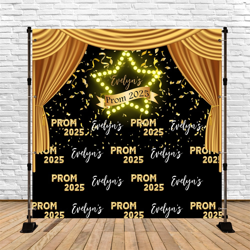 Prom Backdrop Glamorous Gold Curtain Graduation Party Backdrop MRR5-35