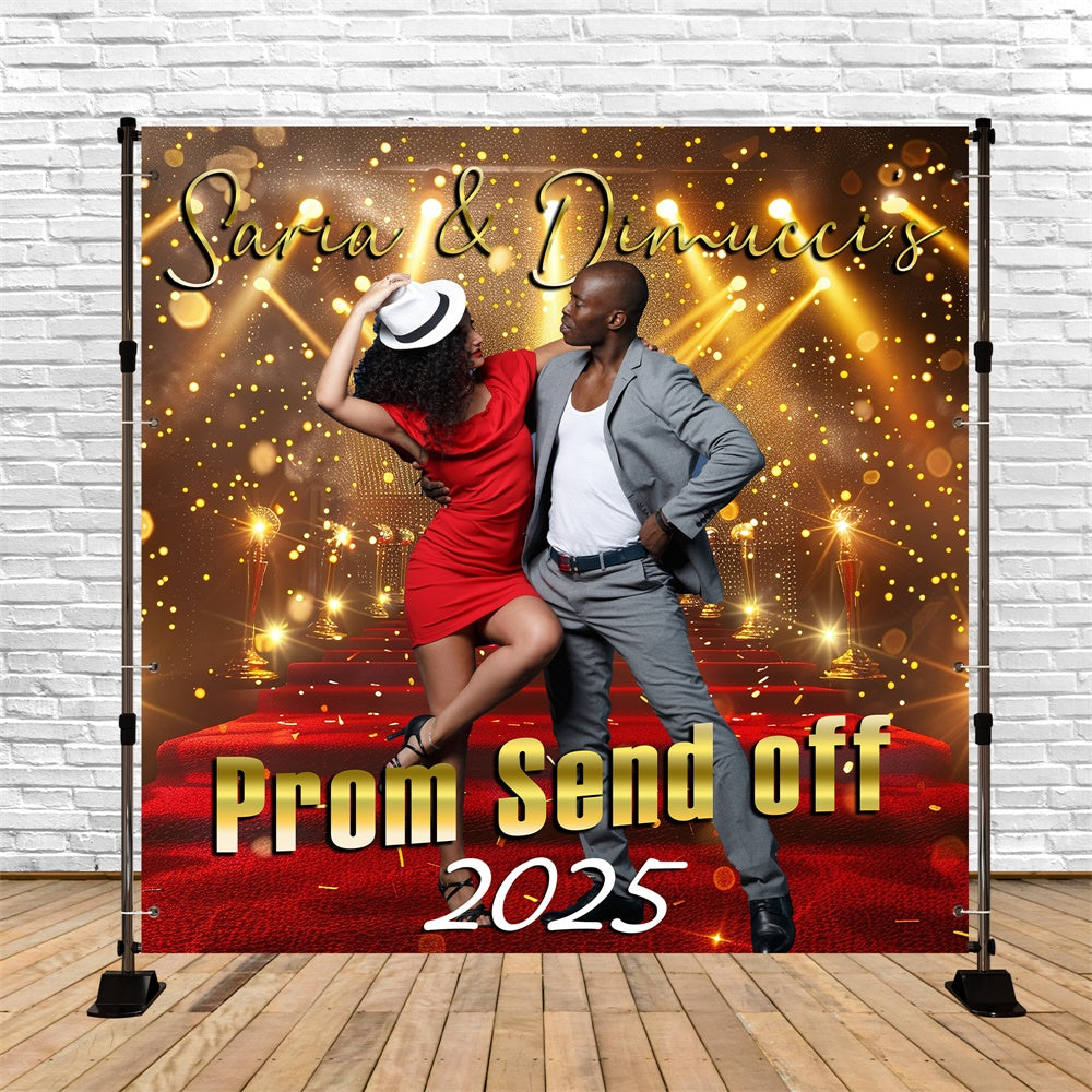 Prom 2025 Backdrop Red Carpet Spotlight Custom Graduation Party Backdrop MRR5-37