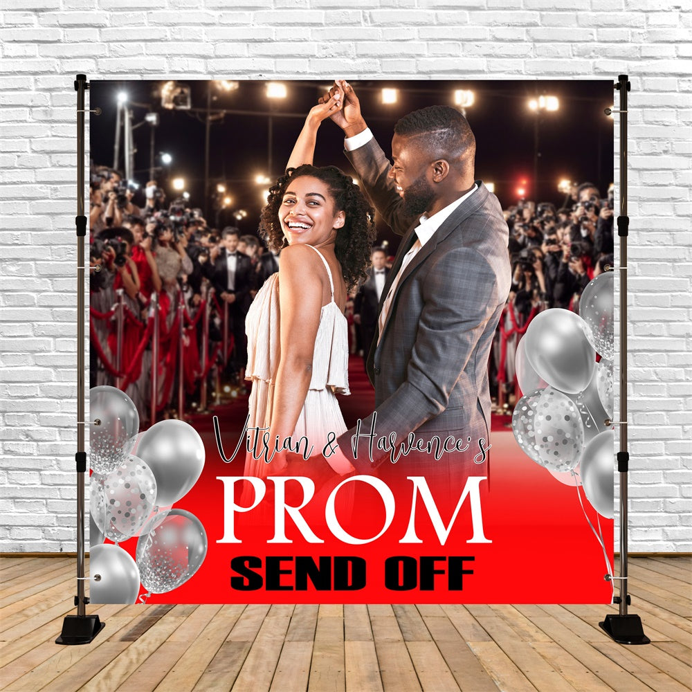 Js Prom Program Backdrop Prom Backdrop Ideas Red Carpet Glamour Custom Graduation Party Backdro