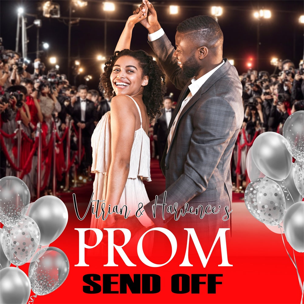 Prom Backdrop Ideas Red Carpet Glamour Custom Graduation Party Backdrop MRR5-39