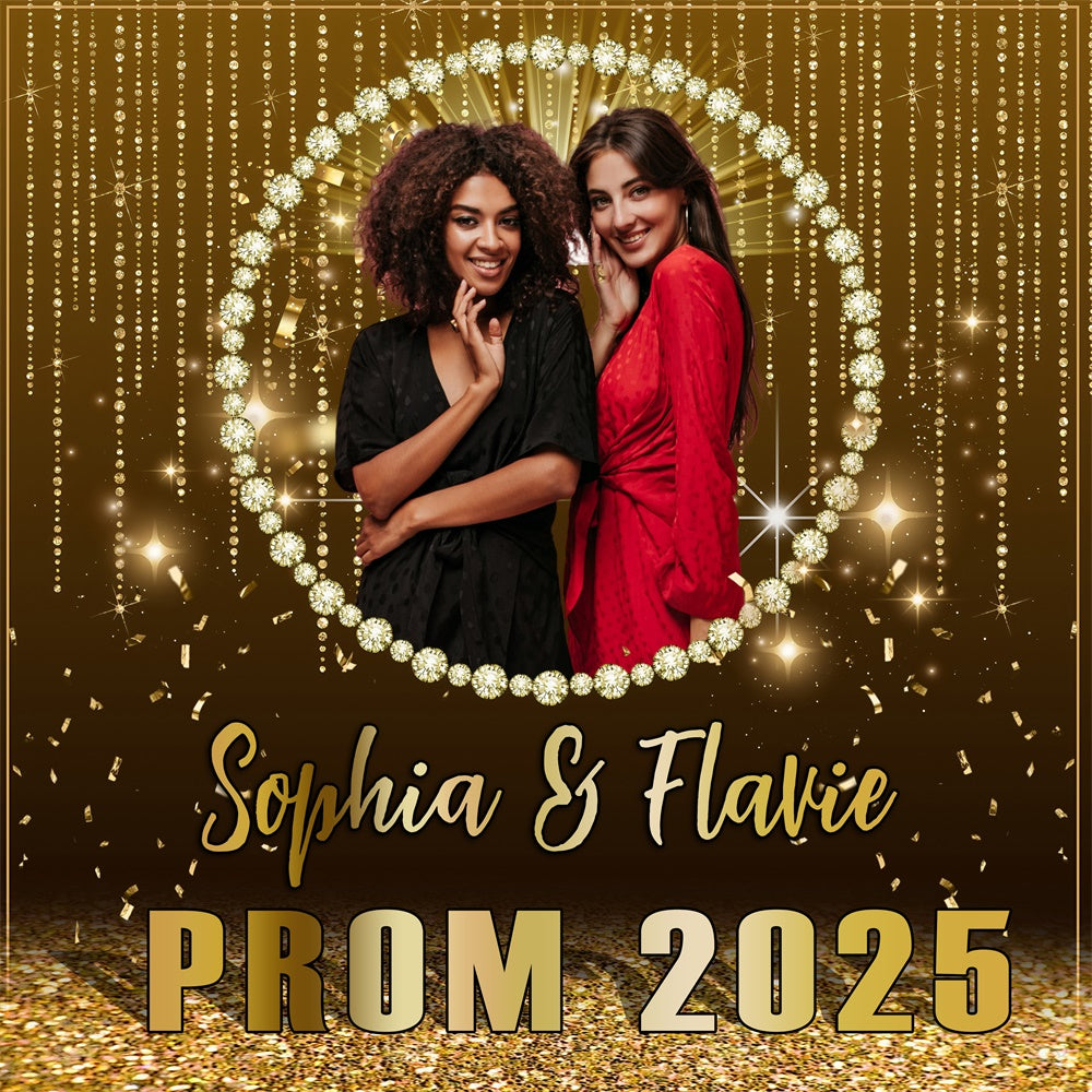 Prom Backdrop Ideas Shimmer Gold Crystal Custom Graduation Party Backdrop MRR5-51
