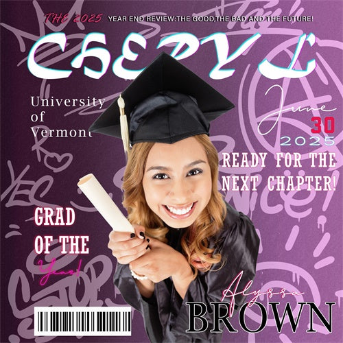 Customized Graduation Backdrop Magazine Style Party Graduation Backdrop MRR6-14
