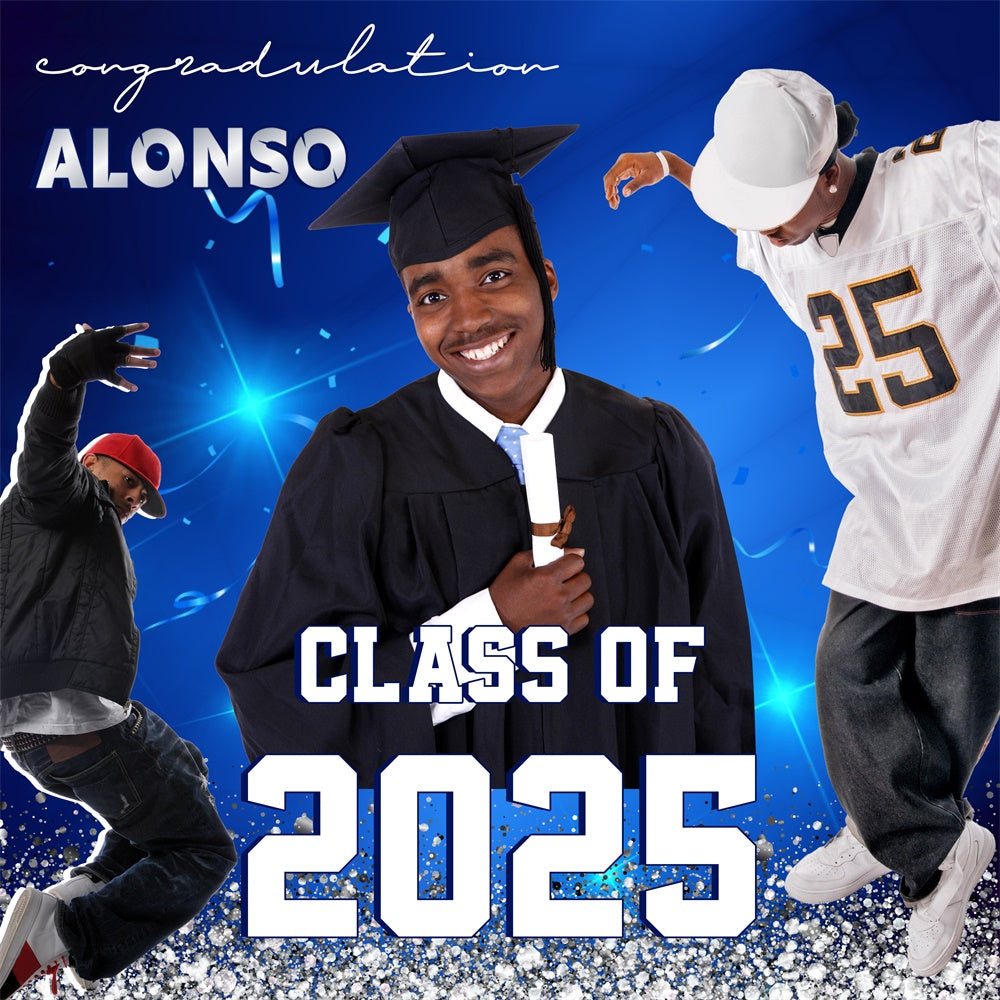 Graduation Backdrops Hip Hop Style Personalized Party Graduation Backdrop MRR6-15
