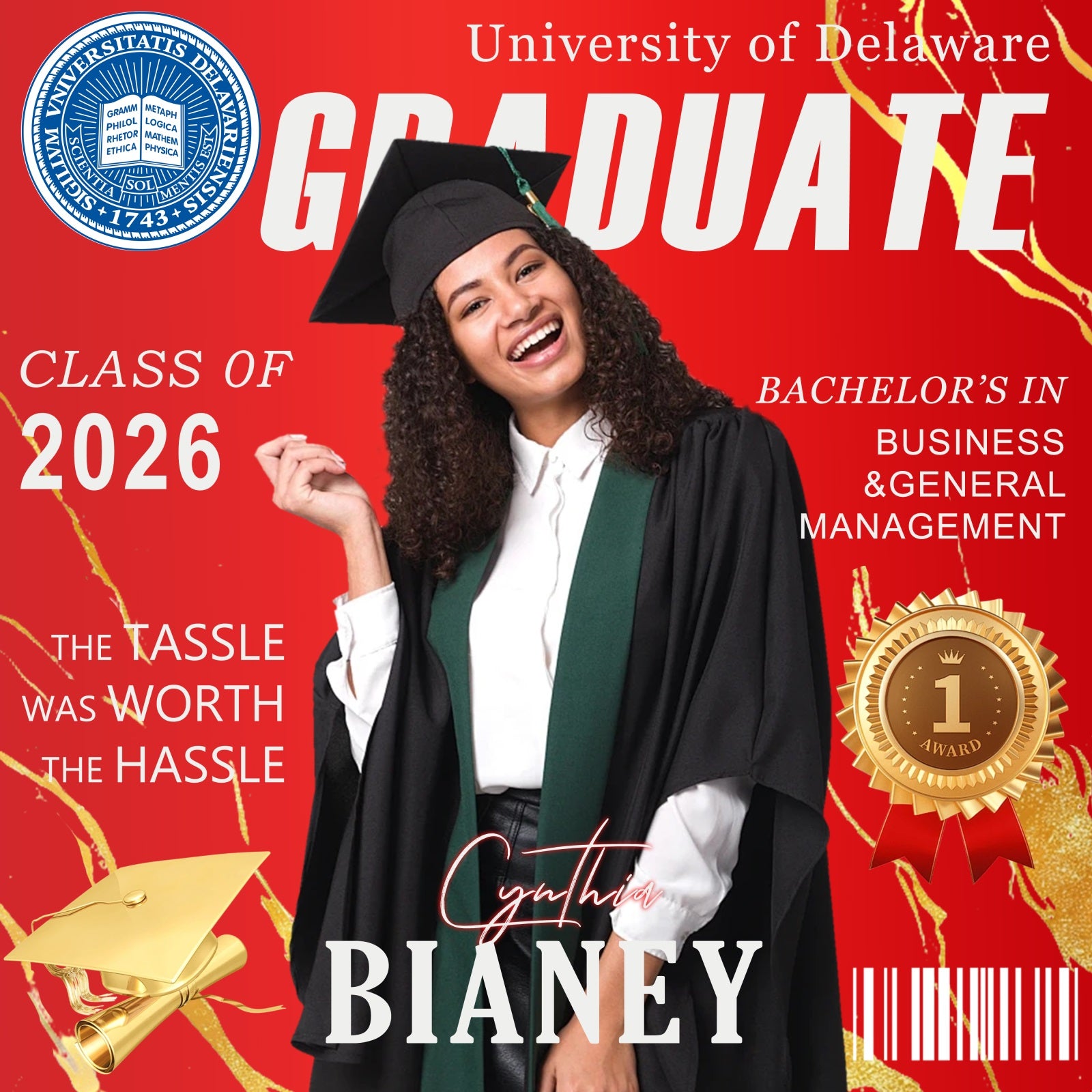 Backdrop Graduation Magazine Cover Customized Party Graduation Backdrop MRR6-18
