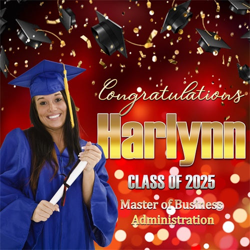 Backdrop Graduation Red Bokeh Sparkle Customized Party Graduation Backdrop MRR6-27