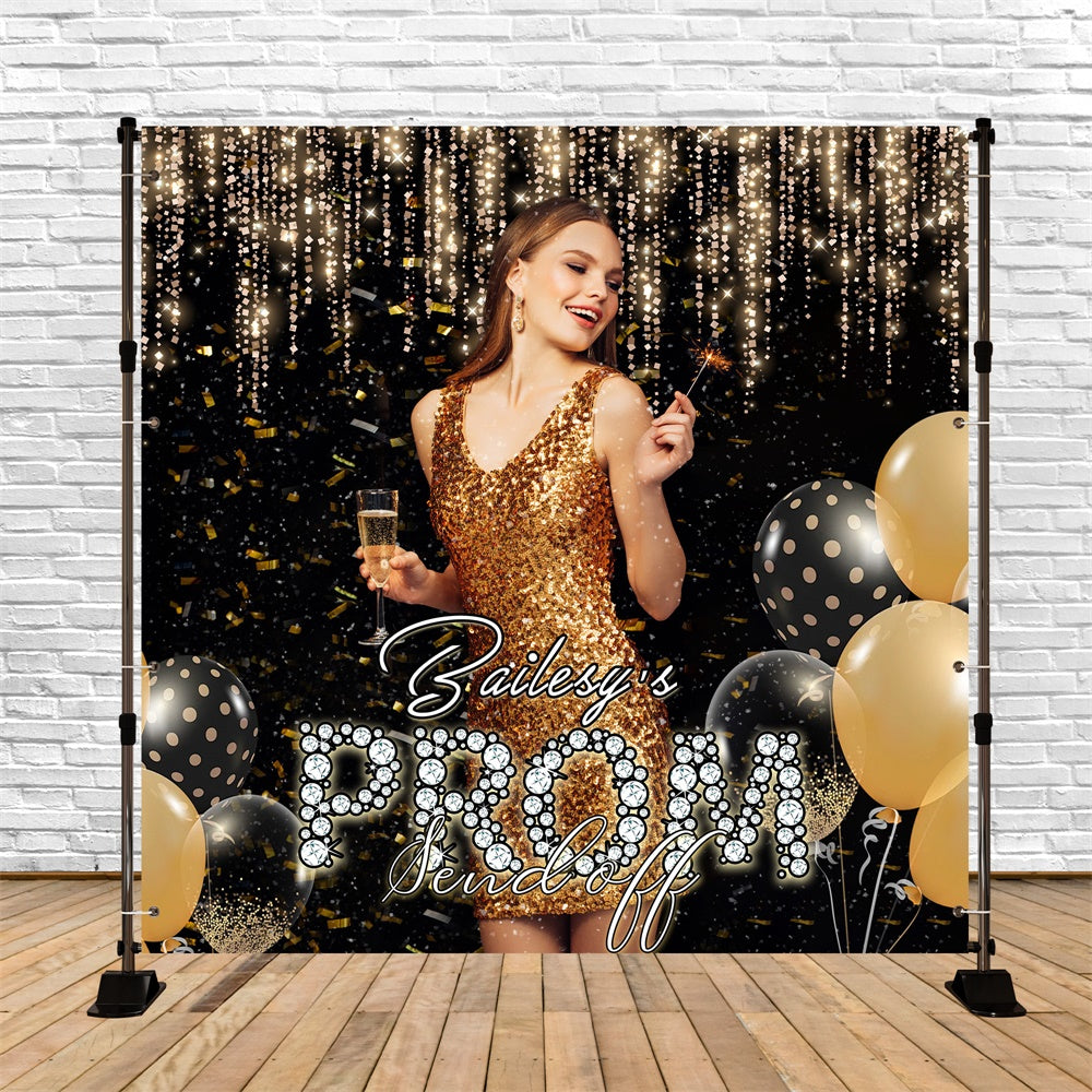 Prom Backdrops Luxe Lights Balloon Customized Party Graduation Backdrop MRR6-3