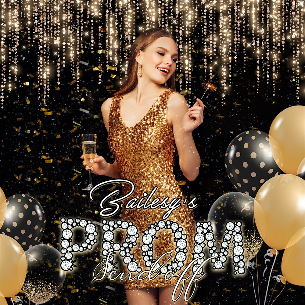 Prom Backdrops Luxe Lights Balloon Customized Party Graduation Backdrop MRR6-3
