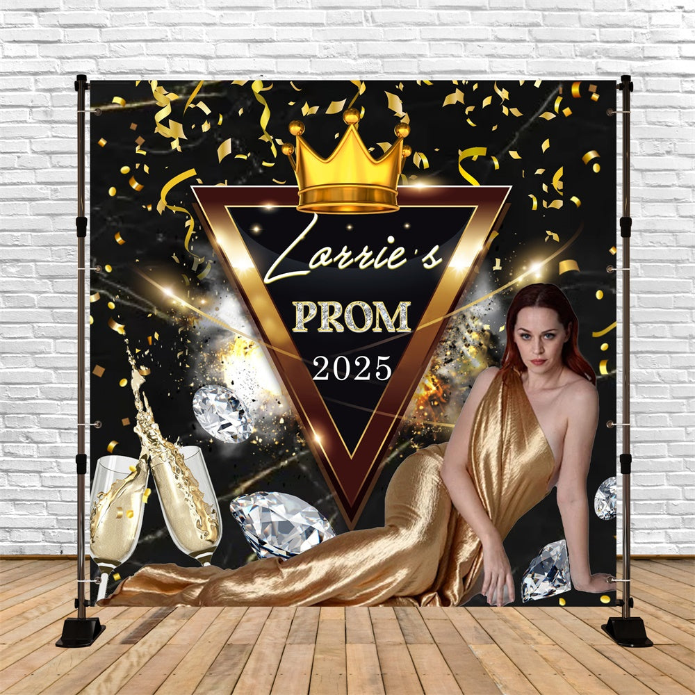 Prom Backdrops Champagne Night Shine Personalized Party Graduation Backdrop MRR6-31