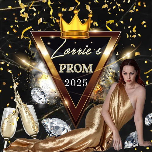 Prom Backdrops Champagne Night Shine Personalized Party Graduation Backdrop MRR6-31