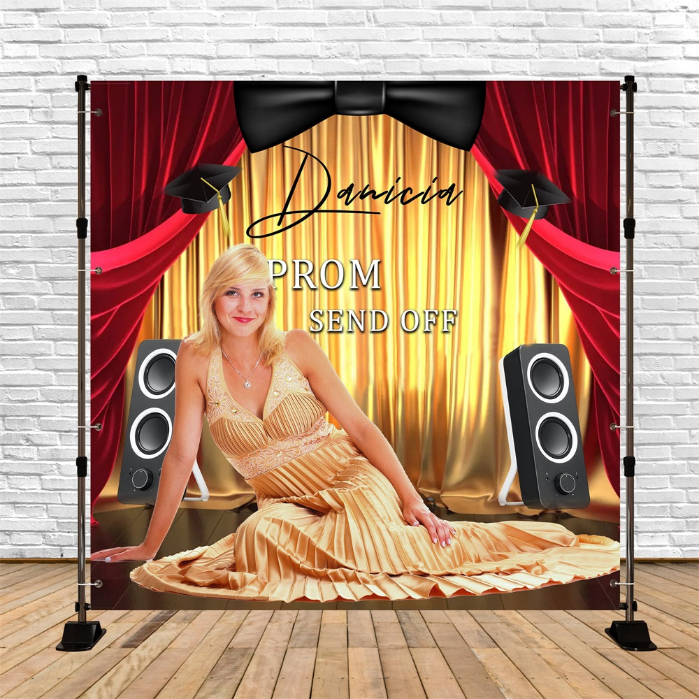 Prom Photo Backdrop Golden Stage Vibes Custom Party Graduation Backdrop MRR6-32