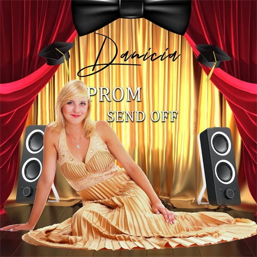 Prom Photo Backdrop Golden Stage Vibes Custom Party Graduation Backdrop MRR6-32