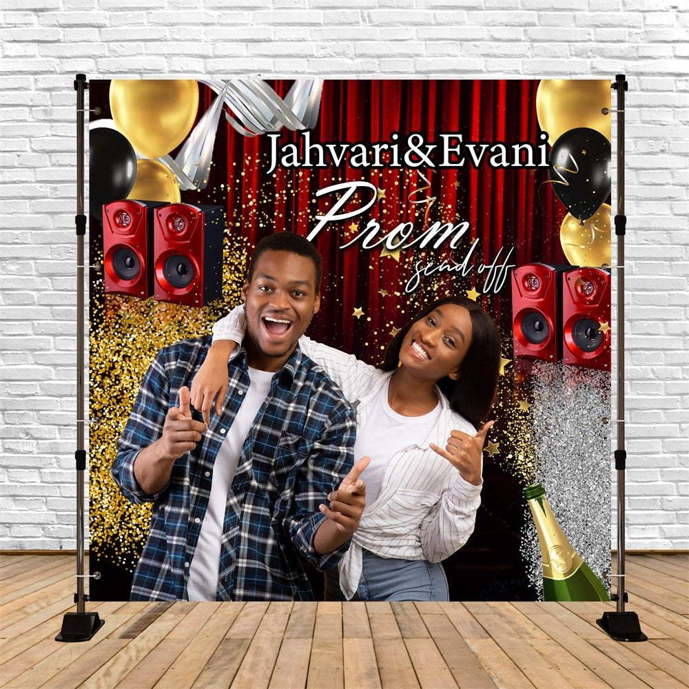 Backdrops For Prom Confetti Sparkle Personalized Party Graduation Backdrop MRR6-34