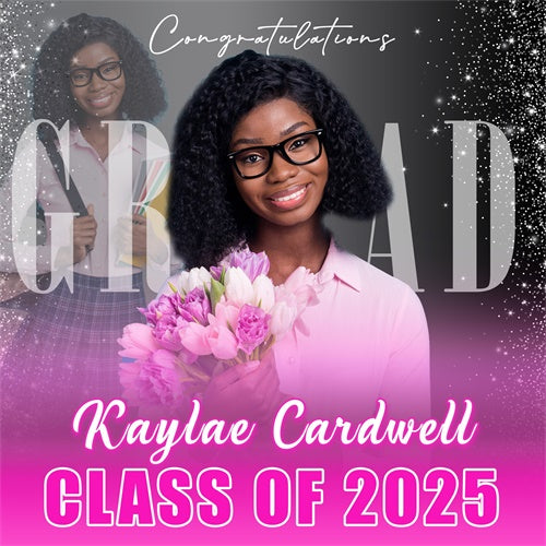 Personalized Graduation Backdrop Elegant Bloom Party Graduation Backdrop MRR6-38
