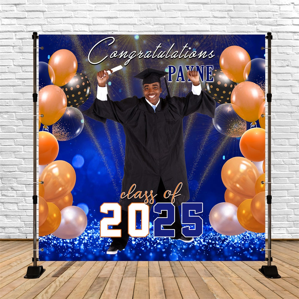 Backdrop Graduation Energetic Balloon Personalized Party Graduation Backdrop MRR6-39
