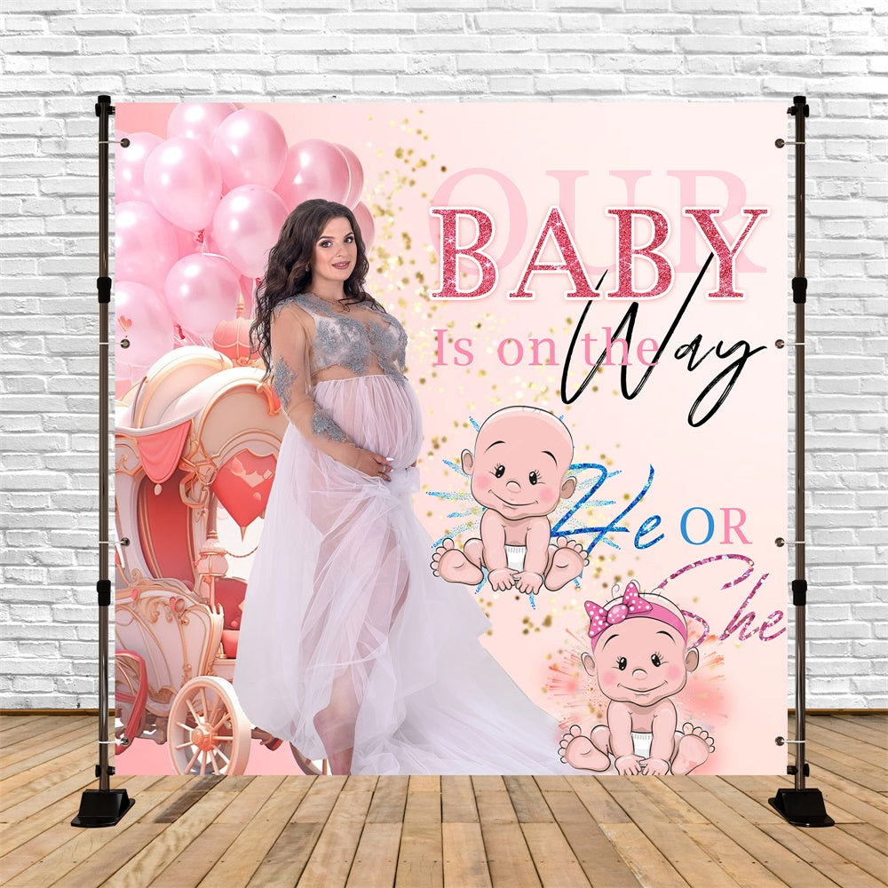 Custom Baby Shower Backdrop Balloon Gender Reveal Backdrop MRR7-11