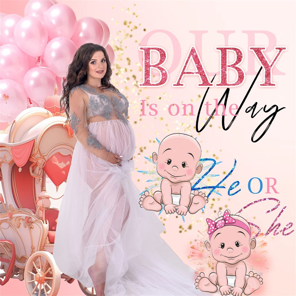 Custom Baby Shower Backdrop Balloon Gender Reveal Backdrop MRR7-11