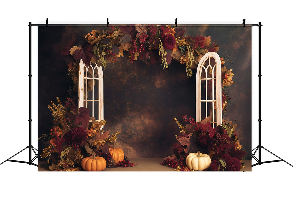 Fall Photoshoot Backdrop Dark Floral Harvest Backdrop MRR7-122