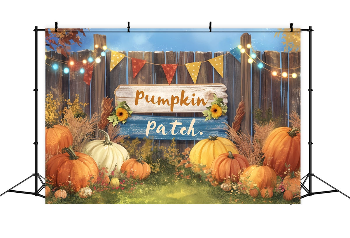 Autumn Photo Backdrop Rustic Banner Pumpkin Backdrop MRR7-126