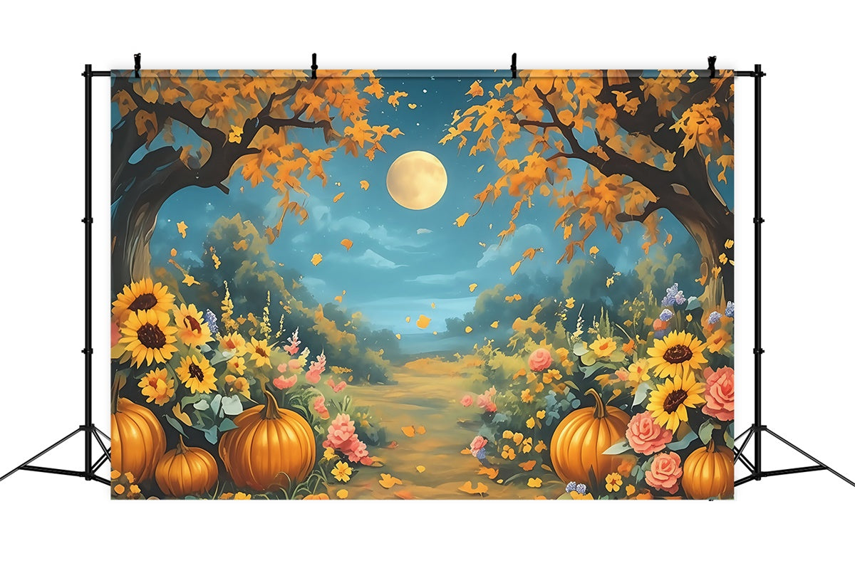 Fall Backdrops Magical Pumpkin Moonlight Backdrop MRR7-134